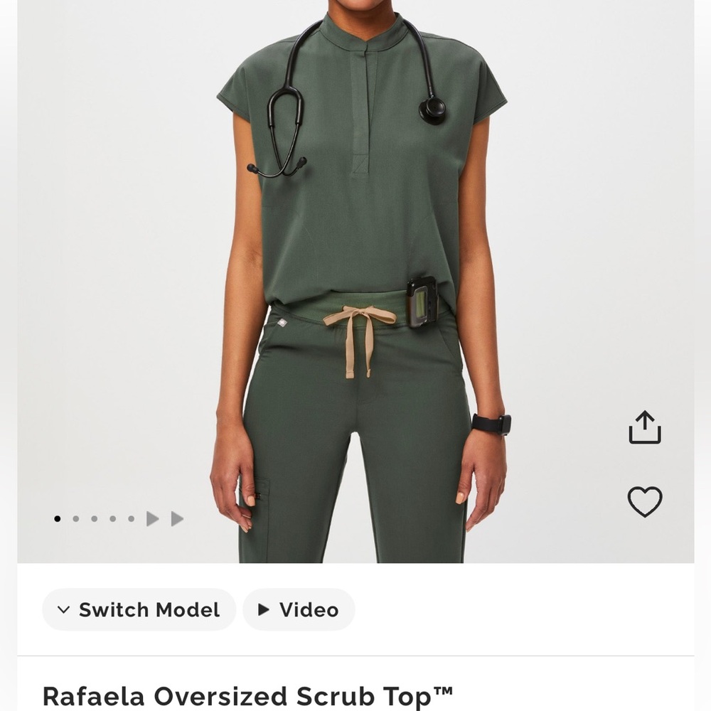 FUGS Rafaella Scrub Top in MOSS